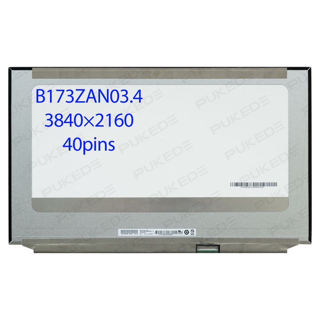 17.3 "นิ้วแล็ปท็อปหน้าจอ LCD B173ZAN03.4 500 cd/m2 ความสว่างจอแสดงผล IPS แผง UHD 3840x2160 40pins