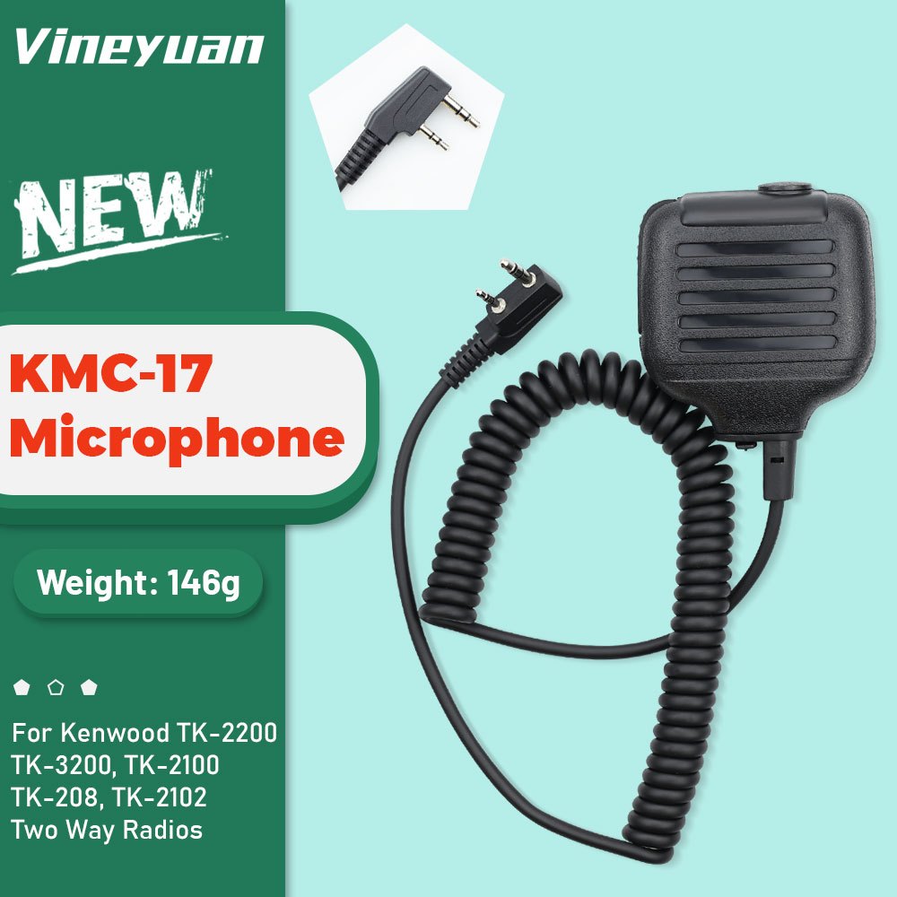 HM-16KMC-17 ไมโครโฟนลําโพงสําหรับ Kenwood TK-2200, TK-3200, TK-2100, TK-208, TK-2102, TK-2130, TK-22