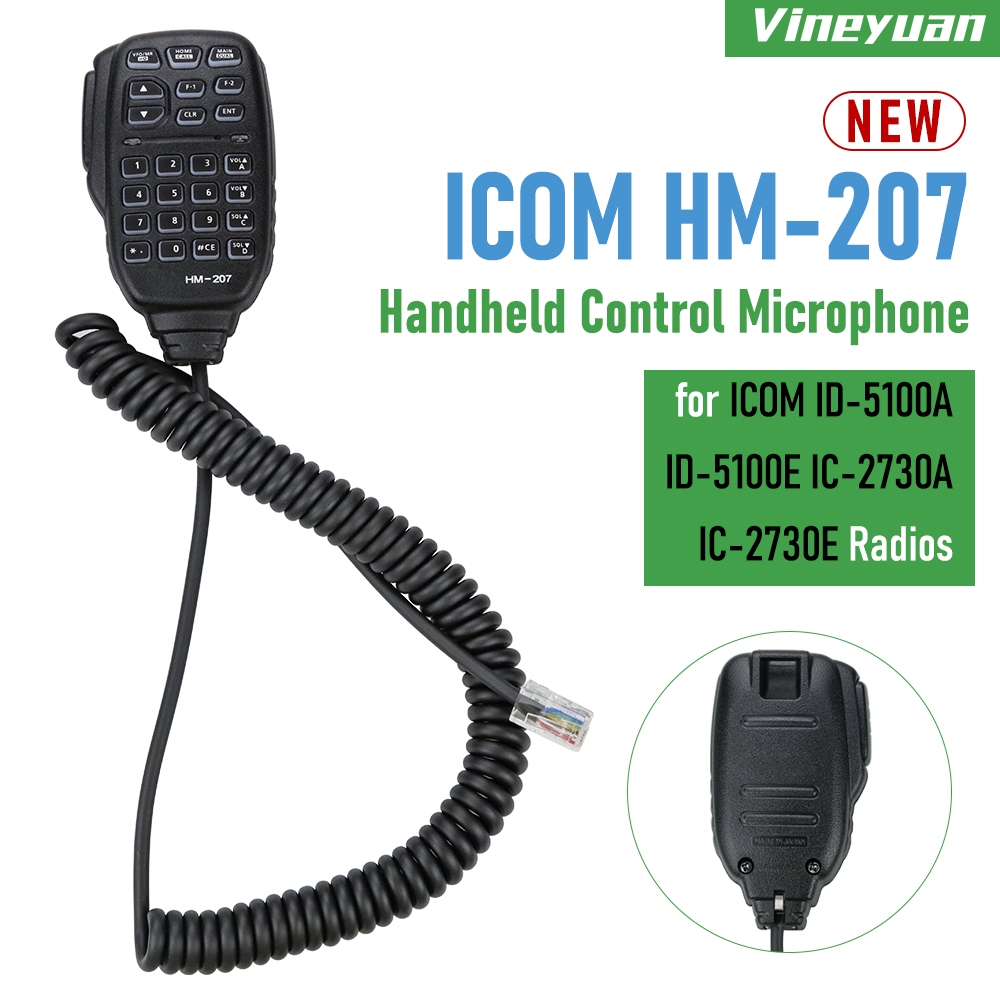 HM-37NEW HM-207 ไมโครโฟนควบคุมมือถือสําหรับ ICOM ID-5100A ID-5100E IC-2730A IC-2730E วิทยุ