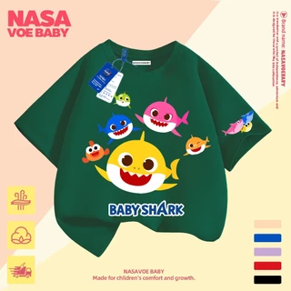 【ส่งเร็ว 24ชม】 เสื้อยืดเด็ก ลายการ์ตูนฉลาม ผ้าคุณภาพสูง นุ่มสบาย ระบายอากาศได้ดี 1-13 ปี