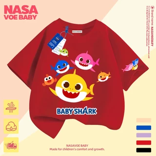 【ส่งเร็ว 24ชม】 เสื้อยืดเด็ก ลายการ์ตูนฉลาม ผ้าคุณภาพสูง นุ่มสบาย ระบายอากาศได้ดี 1-13 ปี