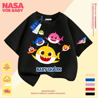 【ส่งเร็ว 24ชม】 เสื้อยืดเด็ก ลายการ์ตูนฉลาม ผ้าคุณภาพสูง นุ่มสบาย ระบายอากาศได้ดี 1-13 ปี