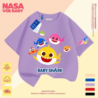 【ส่งเร็ว 24ชม】 เสื้อยืดเด็ก ลายการ์ตูนฉลาม ผ้าคุณภาพสูง นุ่มสบาย ระบายอากาศได้ดี 1-13 ปี