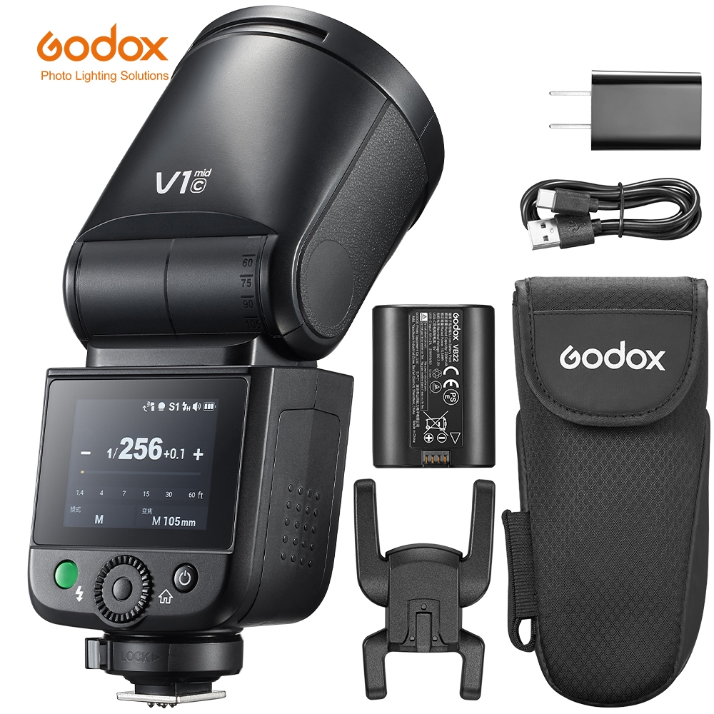 Godox V1 mid C/S/F/O/N TTL HSS กล้องหัวกลมแฟลชไร้สาย 2.4G X ระบบ Speedlight สําหรับกล้อง