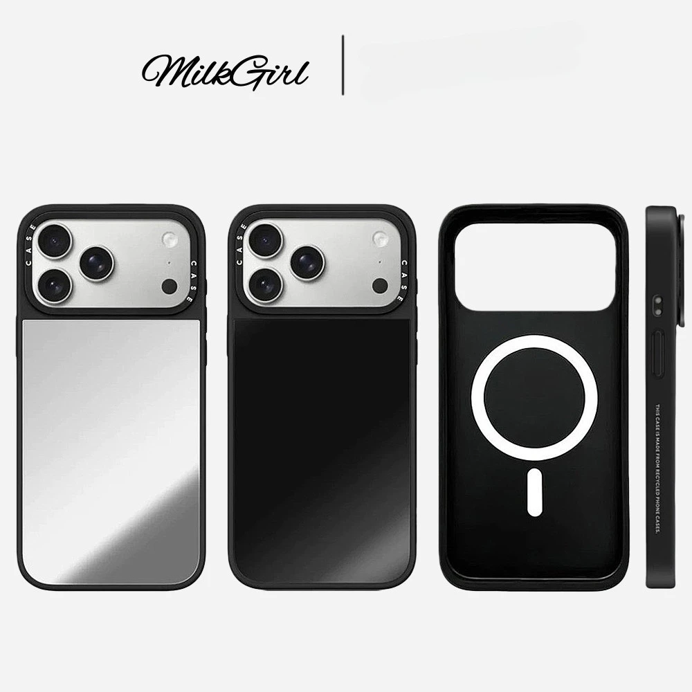 กระจกแม่เหล็กที่เรียบง่ายเคสโทรศัพท์สําหรับ ไอโฟน 17 มือโปร สูงสุด 17 อากาศ 16 บวก 15 14 13 12 11 กันกระแทกป้องกันปลอก