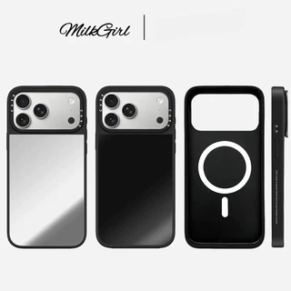 กระจกแม่เหล็กที่เรียบง่ายเคสโทรศัพท์สําหรับ ไอโฟน 17 มือโปร สูงสุด 17 อากาศ 16 บวก 15 14 13 12 11 กันกระแทกป้องกันปลอก