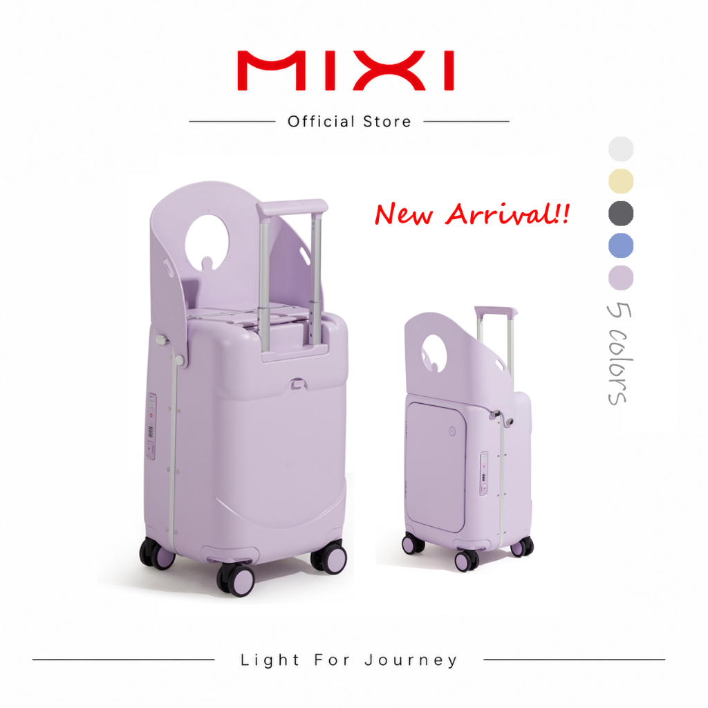 MIXI KM9298 20 นิ้ว mixi 20 นิ้วกระเป๋าเดินทางสําหรับเด็กกระเป๋าเดินทางพร้อมที่นั่ง, Lark สีเหลือง