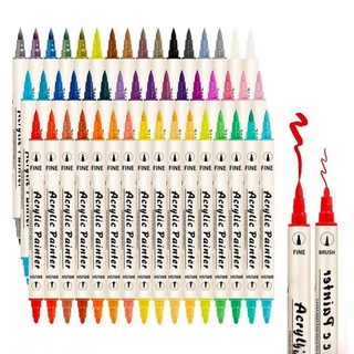 80 สี คู่ เคล็ดลับ อะคริลิคปากกามาร์กเกอร์ชุดระบายสีชุดปากกาเน้นข้อความสีเครื่องหมายชุดอุปกรณ์ศิลปะ