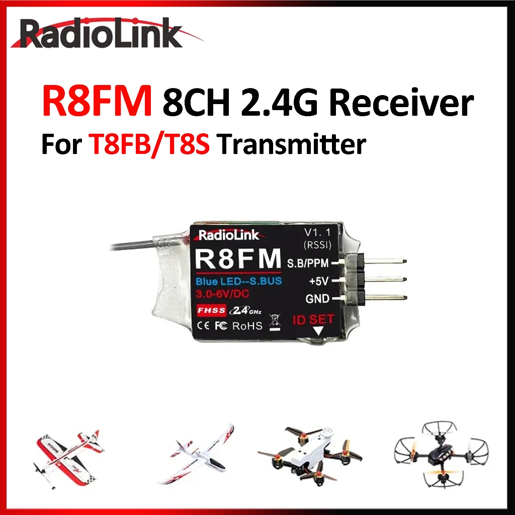 Radiolink Mini R8FM 2.4GHz 8CH RC Receiver รองรับ SBUS PPM สัญญาณ 2000 เมตรควบคุม Distace สําหรับ RC