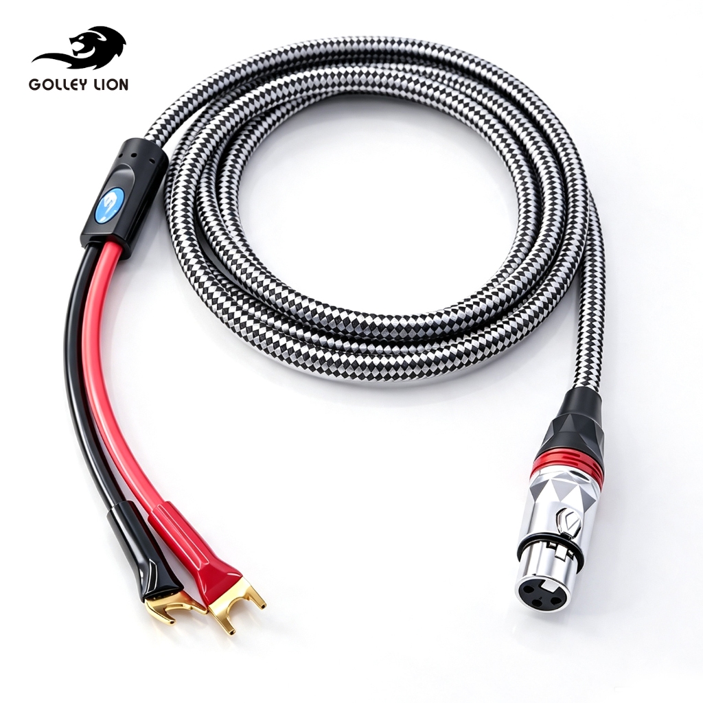 GOLLEY LION XLR Female to Dual Y-Plug Speaker Cable, Banana Audio Cable, Gold-Plated Plug Pro HiFi S