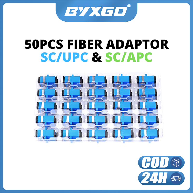 100PCS SC Fiber Optic Adaptor SC/UPC และ SC/APC Fiber Coupler Connector FTTH Adaptor