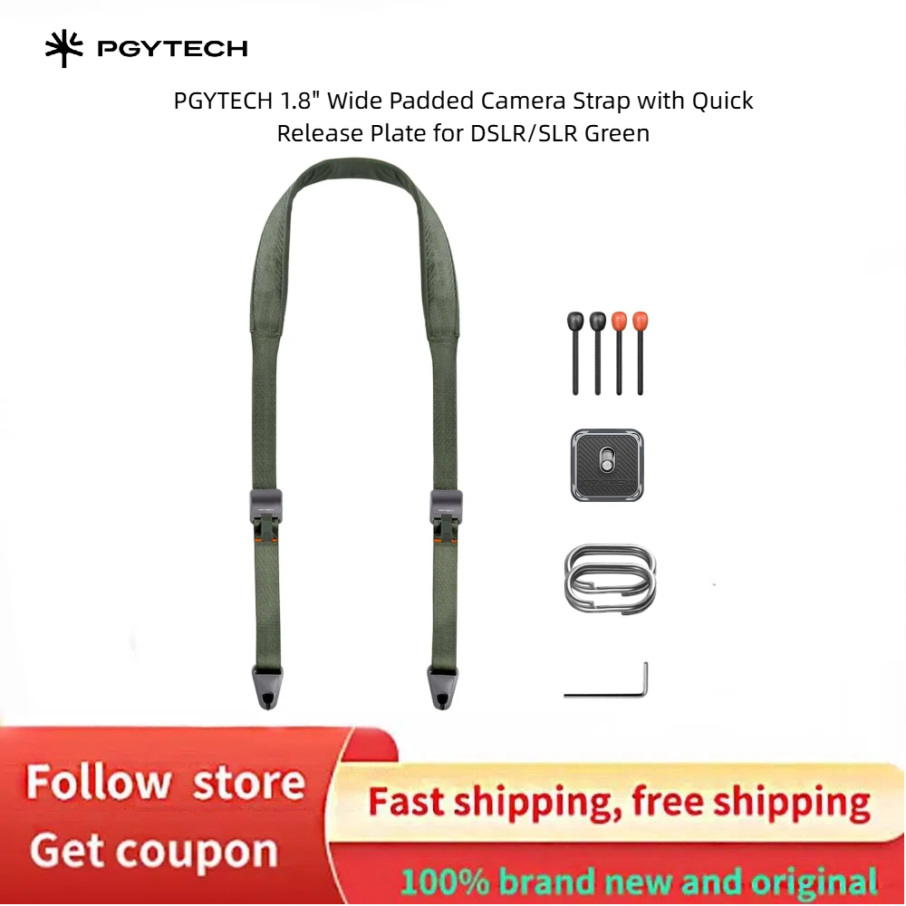 PGYTECH สายคล้องกล้องเบาะกว้าง 1.8" พร้อมแผ่นปลดเร็วสําหรับ DSLR/SLR | Anti-Slip EPDM Padding กล้องส