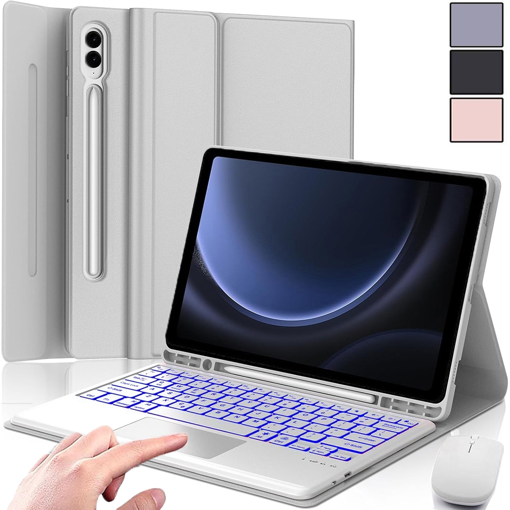 Backlits Trackpad คีย์บอร์ด Auto Wake/Sleep Case + เมาส์สําหรับ Samsung Galaxy S10 FE Plus 13.1 2025
