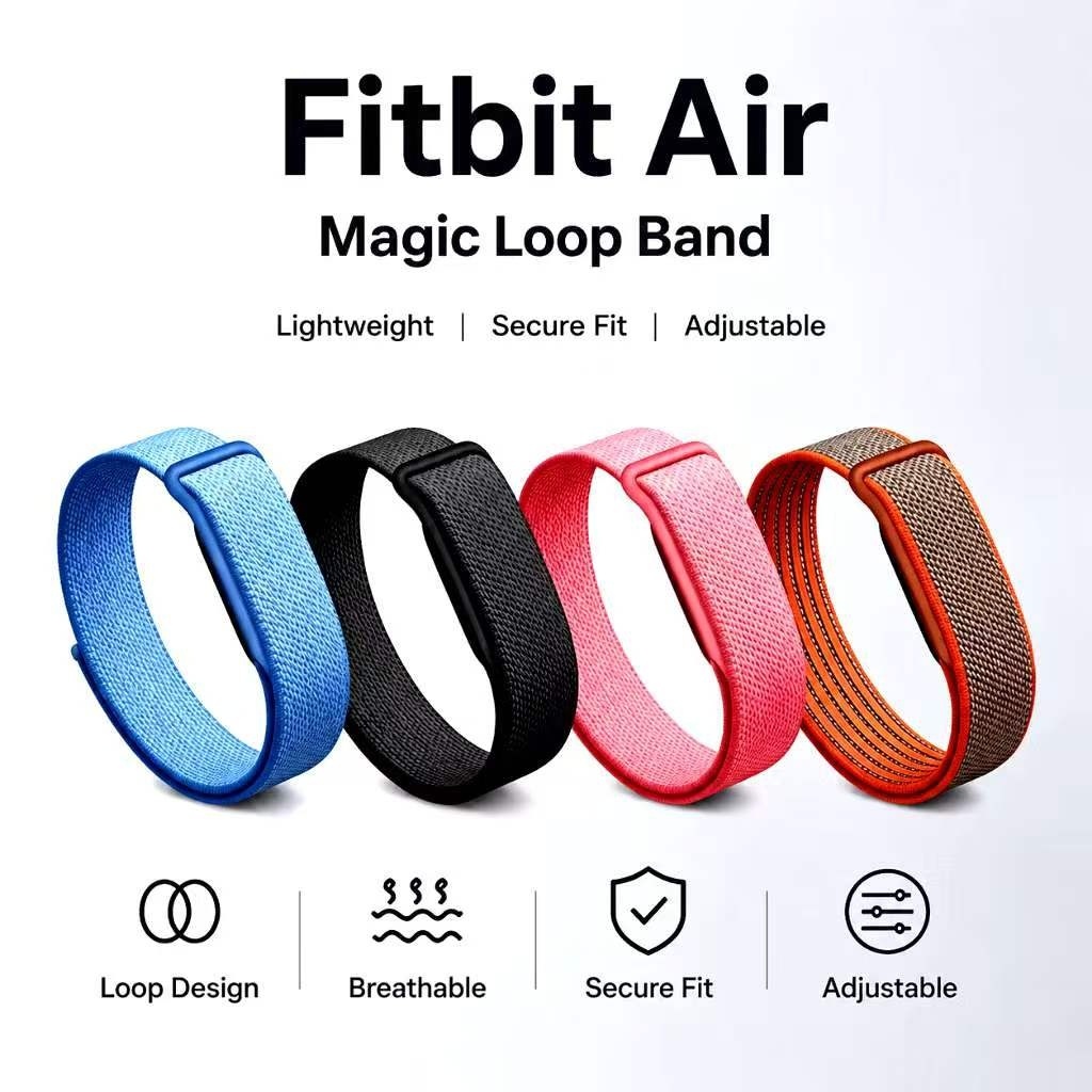 12 สีสําหรับ Google Fitbit Air Band ไนลอนถัก Breathable สายคล้องสมาร์ทสร้อยข้อมือกีฬากลางแจ้งสายสําหรับ Fitbit Air สายชาร์จอุปกรณ์เสริม