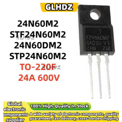 5PCS 24N60M2 STF24N60M2 STP24N60M2 24N60DM2 STP24N60M2 TO-220F 24A 600Vนําเข้าเดิมในสต็อกใหม่Fast sh