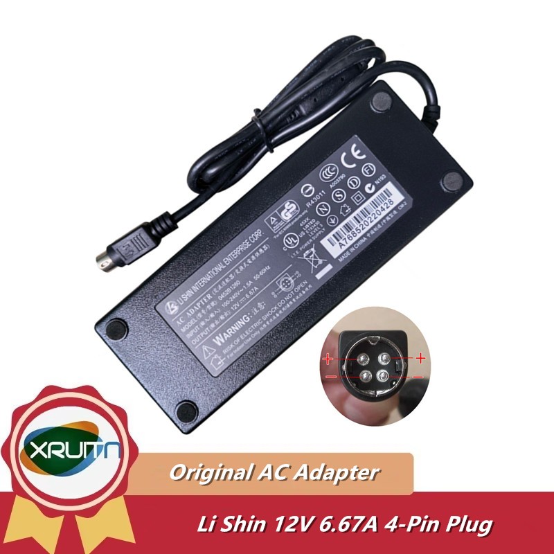 12V 6.67A ของแท้ LI SHIN AC อะแดปเตอร์ 0452B1280 สําหรับ ViewSonic VX2000 LCD Monitor แหล่งจ่ายไฟ ​0
