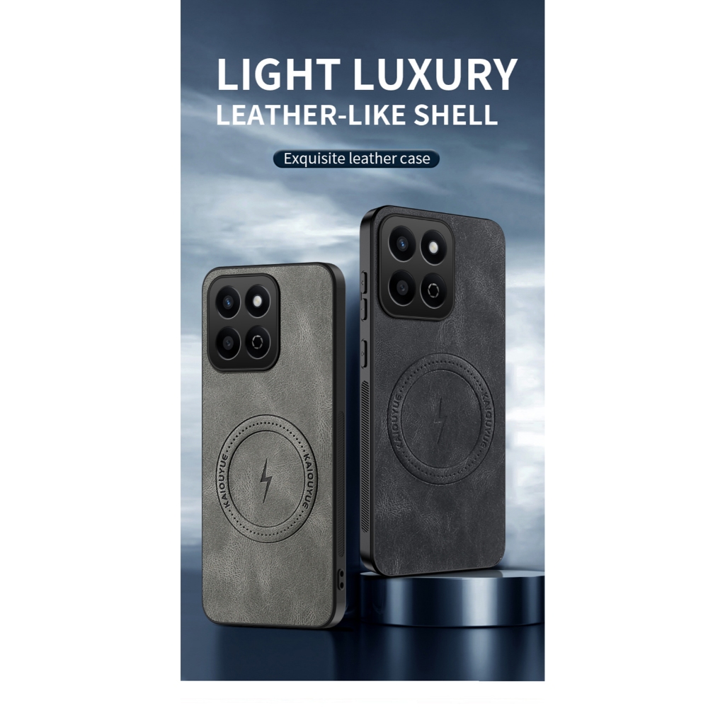 เคสโทรศัพท์หนังนิ่มสําหรับ Honor Play 60Plus /Honor X7C เคสกันกระแทกพร้อมตัวติดแม่เหล็ก