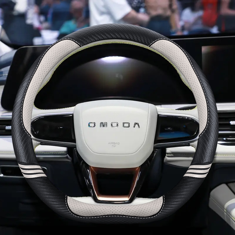 พวงมาลัยรถหนังสําหรับ Chery Omoda 5 EV 2024 2025 D-Shape พวงมาลัยอัตโนมัติ Chery Omoda 5 EV อุปกรณ์เ