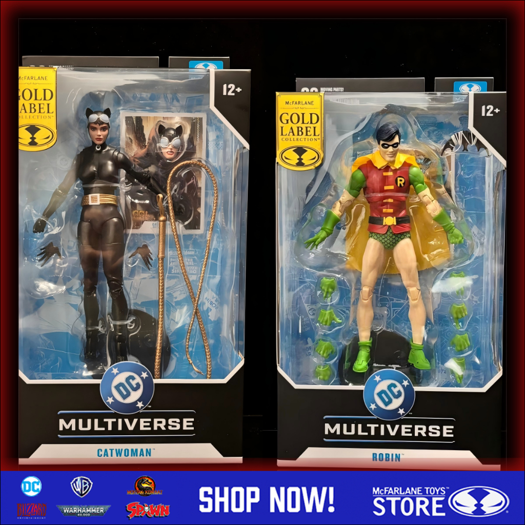 ในสต็อกMcFarlane Toys DC Multiverse Catwoman ,Robin (GOLD LABEL) แอ็คชั่นฟิกเกอร์ขนาด 7 นิ้ว