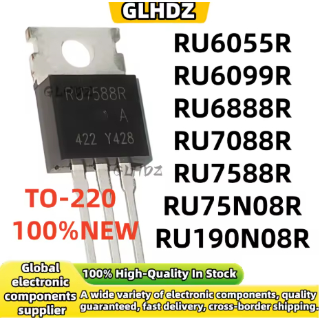 5PCS TO-220 RU6055R RU6099R RU6888R RU7088R RU7588R RU75N08R ยี่ห้อใหม่ในสต็อก