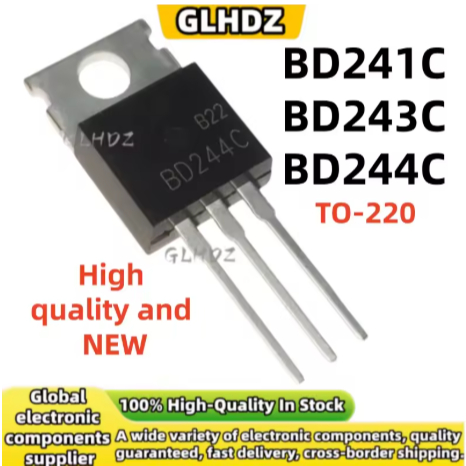 1-5PCS TO-220F BD241C BD243C BD244C 241C 243C 244C คุณภาพสูงและใหม่ในสต็อก