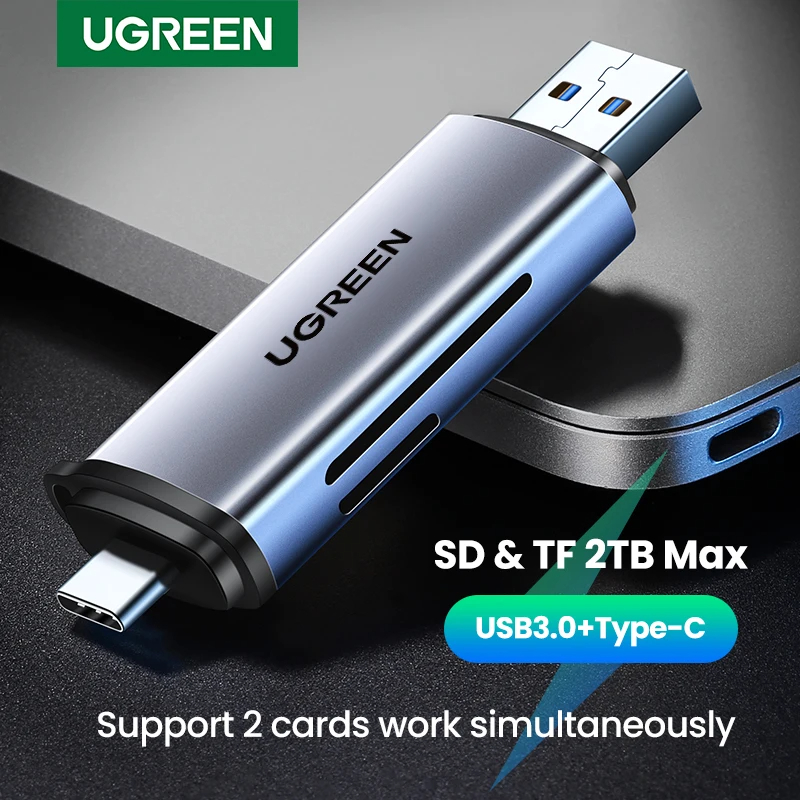 เครื่องอ่านการ์ด U-GREEN USB3.0 และ USB C ถึง SD TF Thunderbolt 3 สําหรับอุปกรณ์เสริมแล็ปท็อปพีซีเคร
