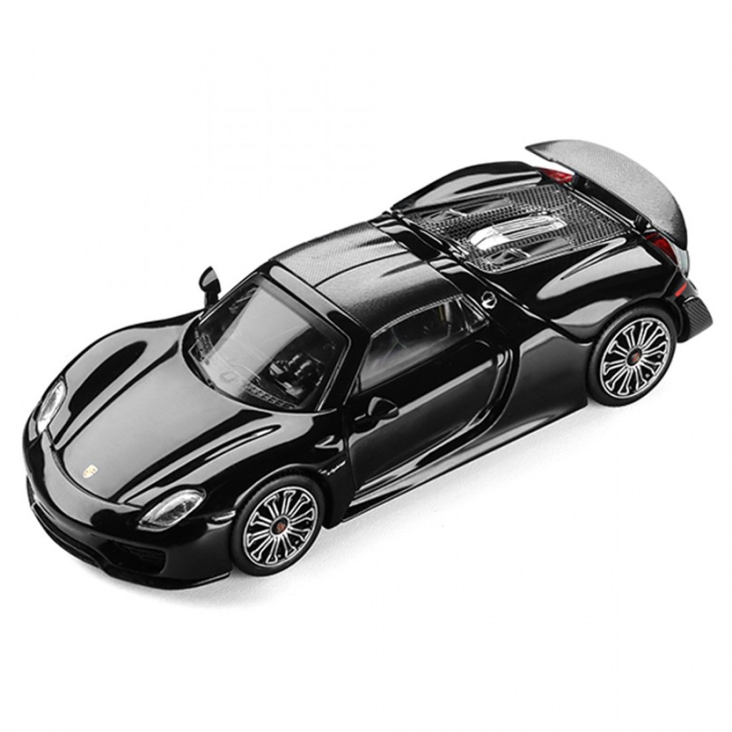 แนวโน้มงานอดิเรก 241086(B) 1/64 Porsche 918 Spyder Black Diecast Scale Model Car