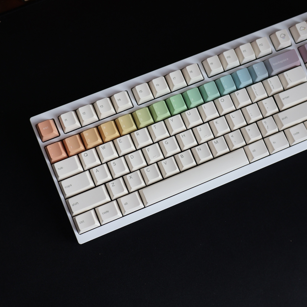 Minimalist Rainbow Keycaps PBT Dye-Sub MOA/cherry Profile คีย์บอร์ดเครื่องกล
