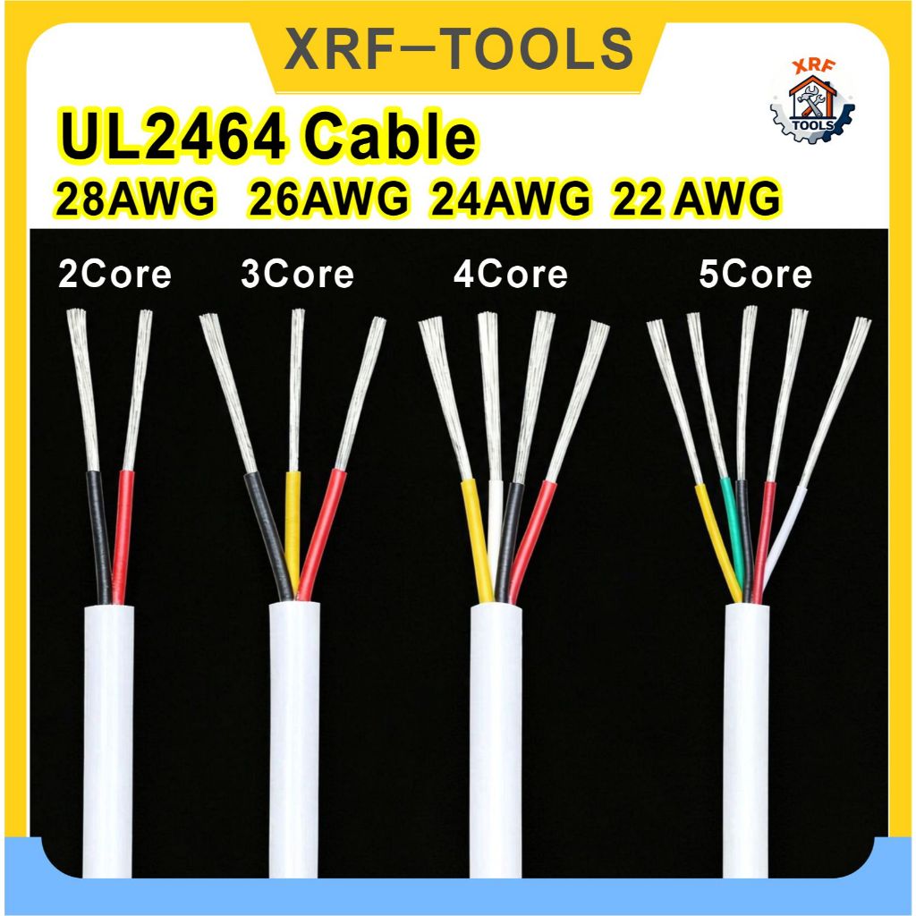 สีขาว UL2464 สาย 2Core 3Core 4Core 5Core ดีบุกทองแดง Core สัญญาณลวด 28 26 24 22 AWG PVC ยืดหยุ่นสายฉ