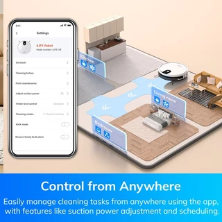 ILIFE V9 Robot Vacuum Cleaner หุ่นยนต์ดูดฝุ่น การถูพื้น 3000pa พลังดูดอันทรงพลัง APP WIFI