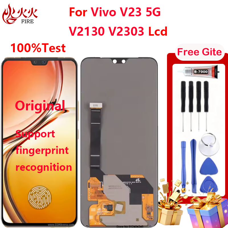 จอแสดงผล LCD สําหรับ Vivo V23 5G V2130 V2303 Touch Screen Digitizer Assembly กรอบอะไหล่
