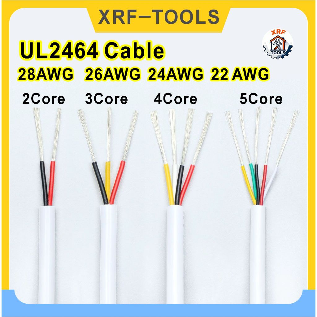 สีขาว UL2464 สาย 28AWG 26AWG 24AWG 22AWG 2Core 3Core 4Core 5Core แกนทองแดงสายสัญญาณ PVC ยืดหยุ่นสายฉ