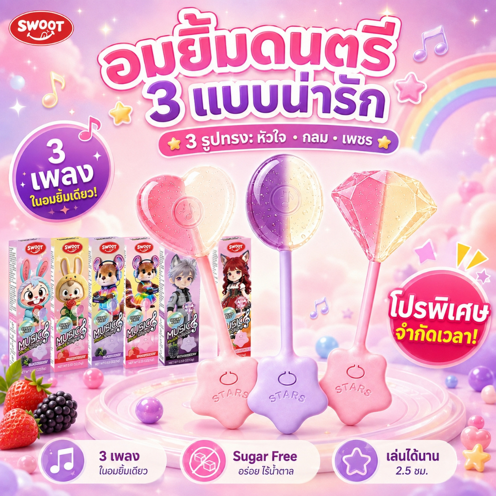 ลูกอมแสนอร่อย ทรงน่ารัก
