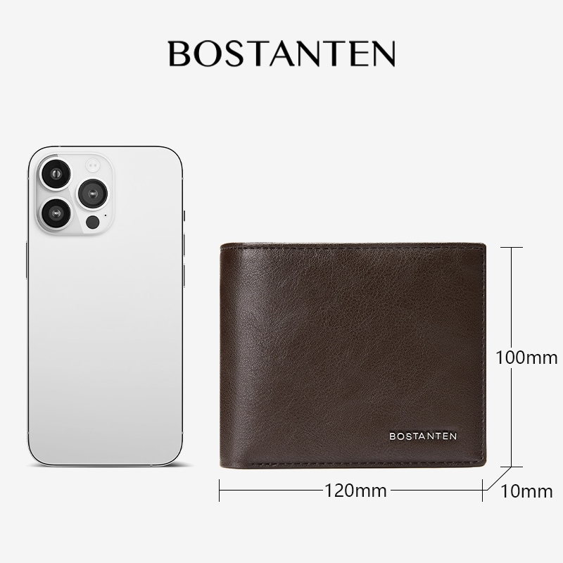 BOSTANTEN محفظة رجالية Weston تطوى 3 مرات مع علبة هدية — صورة 2
