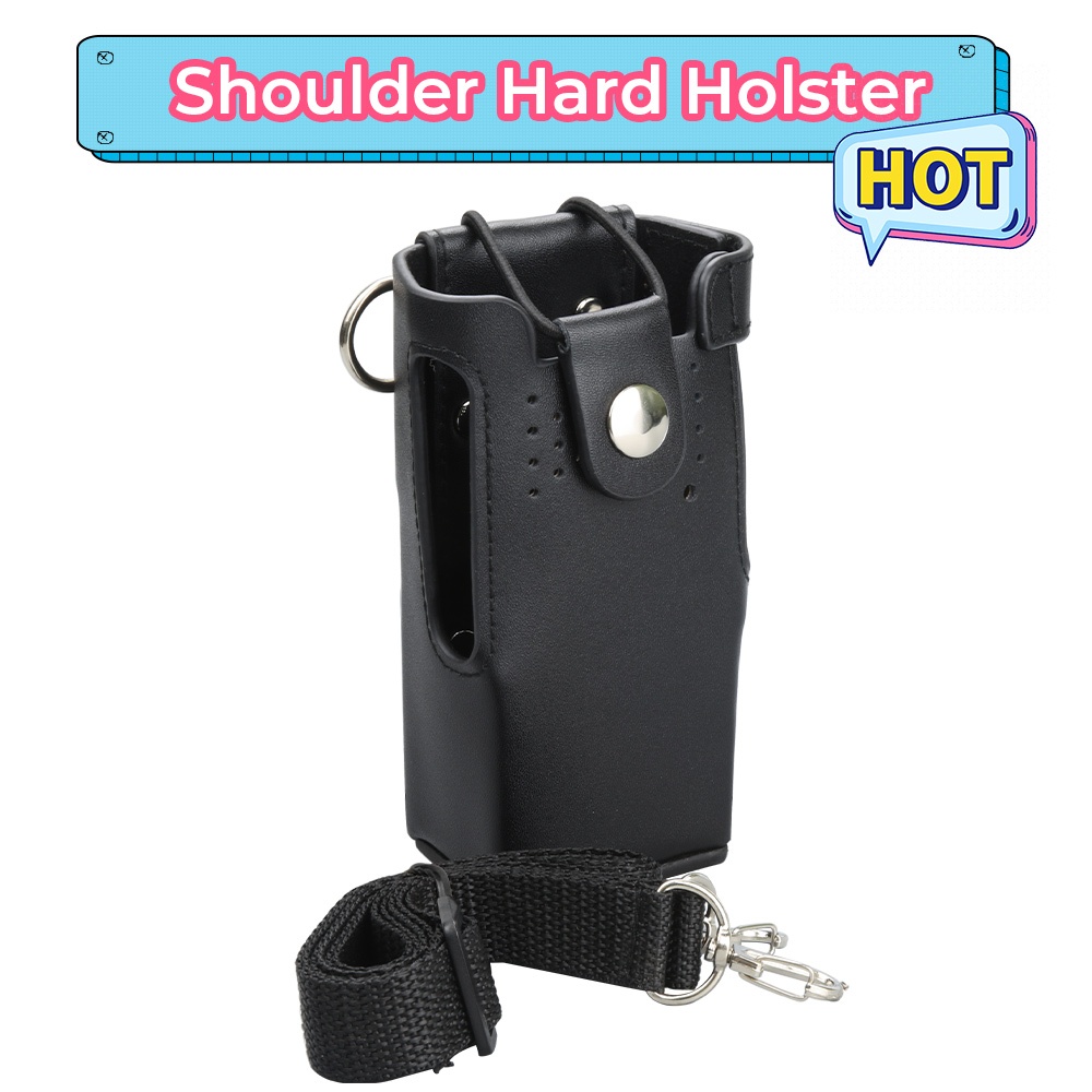 PT-17 Leather Carrying Holder Holster Case พร้อมสายคล้องไหล่ปรับได้สําหรับ Motorola GP328 GP340 GP38