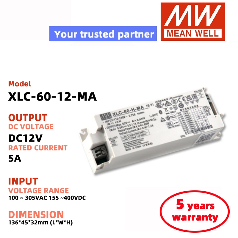 MEAN WELL XLC-60-12-MA XLC-60-24-MA XLC-60-H-MA/60-48-MA Meanwell Switching Power Supply DC Power LE