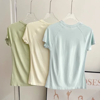 YOGATRUTHSports Top Seamless Round Neck Breathable Slimming เสื้อยืดออกกําลังกายวิ่ง