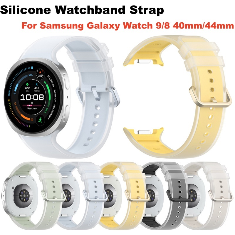 สายนาฬิกาซิลิโคนสําหรับ Samsung Galaxy Watch 9 8 40 มม.44 มม.Watch8 คลาสสิก 46 มม.กีฬาเปลี่ยนสายรัดข้อมือสร้อยข้อมือสําหรับ Samsung Watch9 Correa Smartwatch อุปกรณ์เสริม