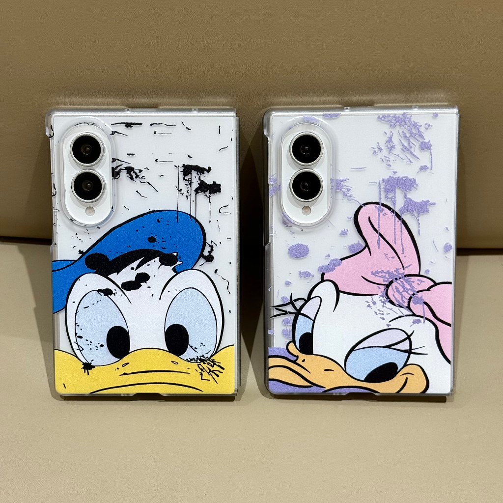 เคสพับ For Samsung Galaxy Z Fold8 Wide Z Fold8 Ultra/7/6/5 Case การ์ตูนน่ารัก Daisy Donald Duck PC ป
