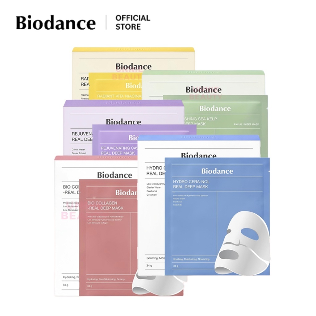 B iodance Bio Collagen Real Deep Mask / Hydro Cerano Real Deep Mask / Radiant Vita Niacinamide Real Deep Mask / Rejuvenating Caviar PDRN Real Deep Biodance Mask