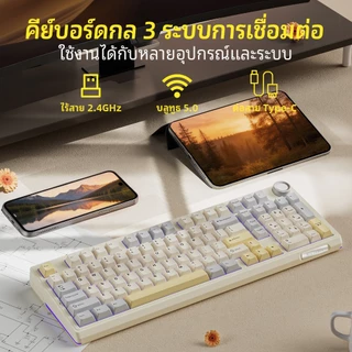 SOLAKAKA Ki99 PRO คีย์บอร์ดแบบกลไก 99 คีย์ Tri-mode Hot Swap RGB พร้อมแป้นพิมพ์ที่กําหนดเองลูกบิด
