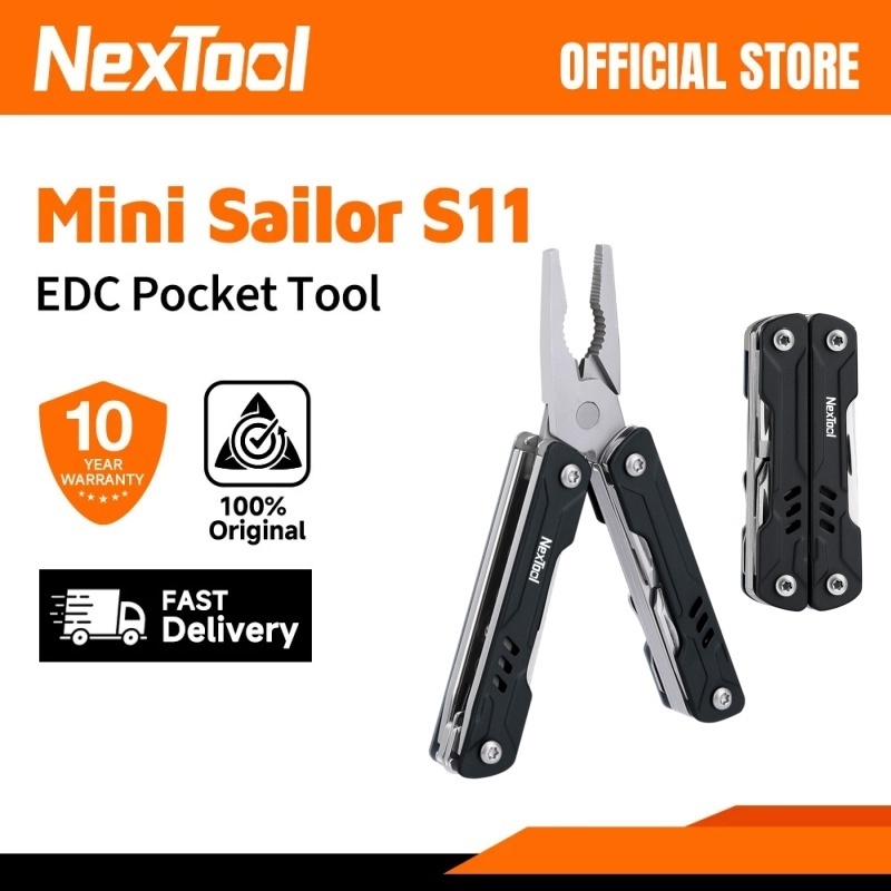 NexTool 11-in-1 Mini Sailor S11 EDC คีมเครื่องมือหลายพวงกุญแจเครื่องมือฟังก์ชั่นบ้านกลางแจ้ง NE20156C