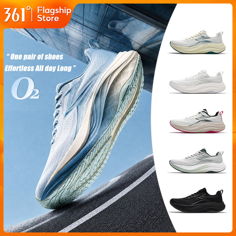 【361 Degrees】O2 | รองเท้าวิ่งน้ําหนักเบาดูดซับแรงกระแทกสําหรับฤดูร้อนของผู้ชาย 672632222