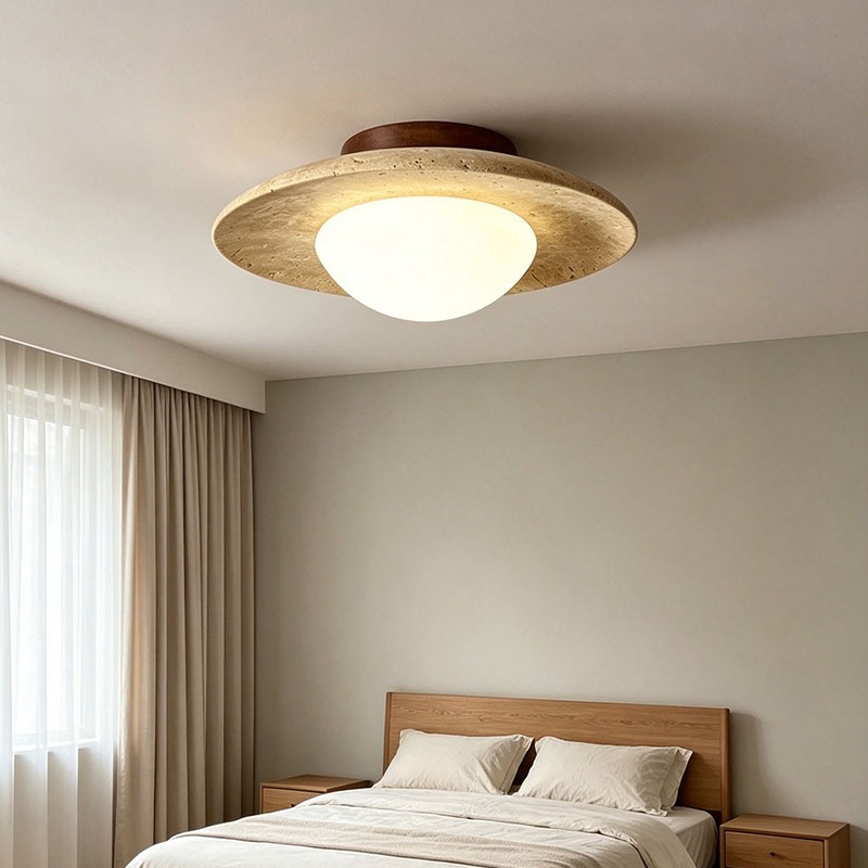 OneFire_Lighting นอร์ดิก โคมไฟเพดาน ห้องนอน ไฟ Led เพดาน ห้องนั่งเล่น สไตล์ครีม โคมไฟติดเพดาน