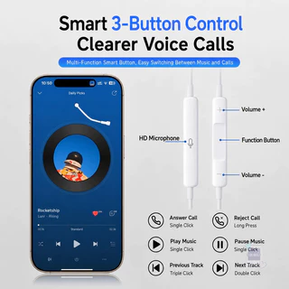 LUOBR Y24 หูฟังแบบมีสาย In-ear Type-C 3.5mm เสียงดี มีไมโครโฟนในตัว ควบคุมเสียง HiFi เบสแน่น สำหรับ os Android i15 i16 i17 pad tab ทุกรุ่น