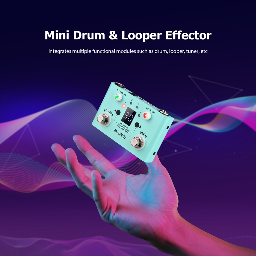 M-Vave Lost Tempo Effect Pedal Drum & Looper Effector Mini 2-in-1 Machet