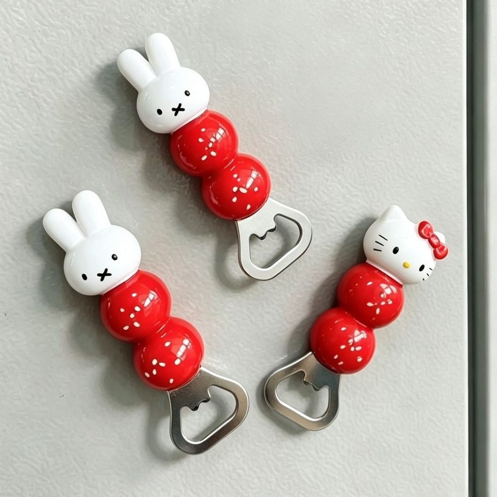 น่ารัก Hello Kitty ที่เปิดขวดสร้างสรรค์แม่เหล็กตกแต่งตู้เย็นสติกเกอร์