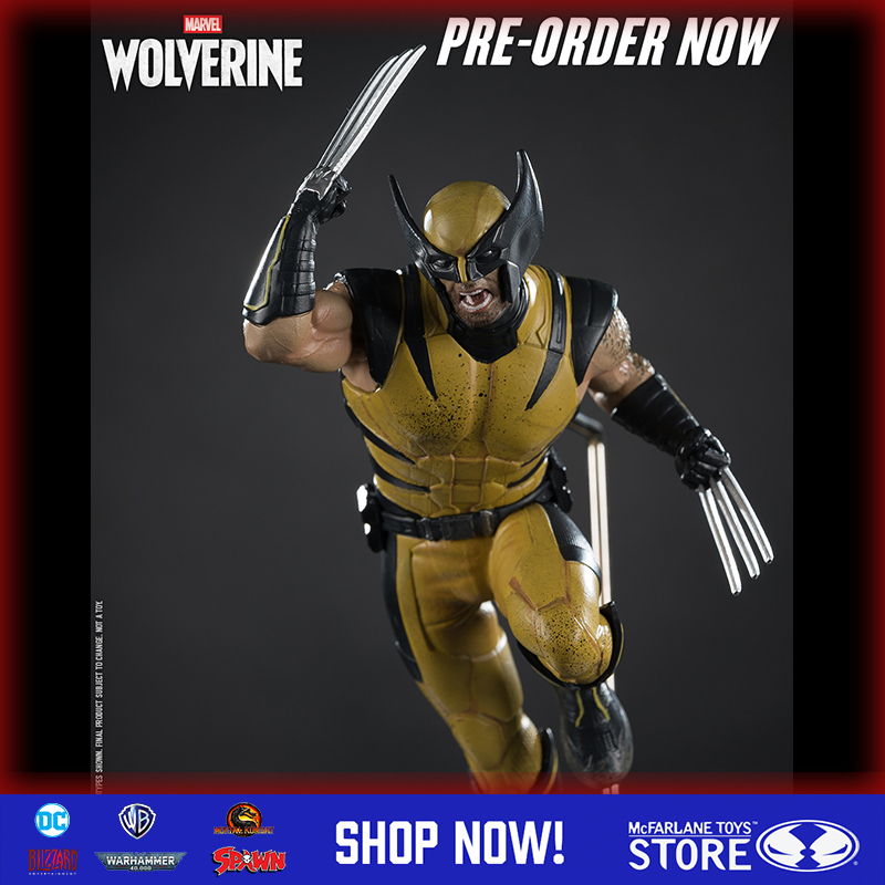 [มีในสต็อก] McFarlane Toys NO Comic Marvel Wolverine Game(ฉลากทอง) ฟิกเกอร์ 1:10