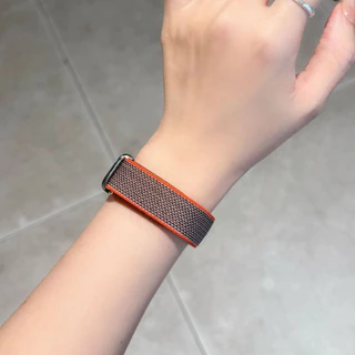สไตล์ใหม่เหมาะสําหรับ Google Fitbit Air Nylon สายรัดถักกีฬาสายรัดข้อมือทดแทน Velcro ระบายอากาศได้