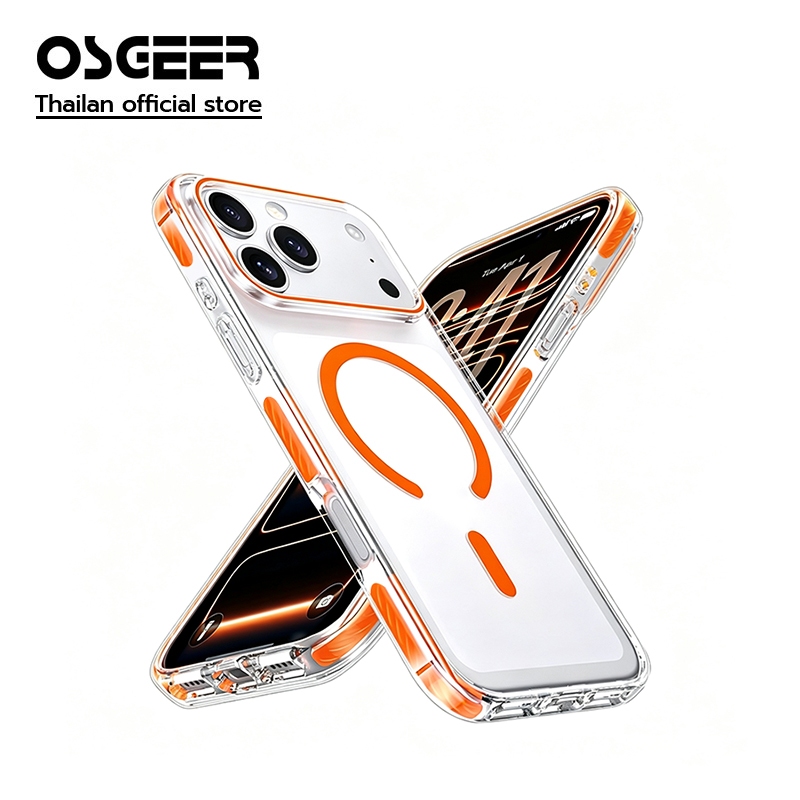 OSGEER Magnetic สําหรับ iPhone 18 17 16 15 14 13 12 Pro Max Case Clear, Anti-Yellowing,การป้องกันเกรด,เคสโทรศัพท์สําหรับiPhone 18 17 Pro Max Clear,กันกระแทก,ทนทาน